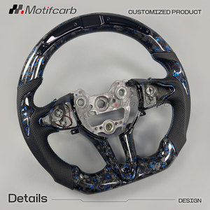 Volante de Fibra de Carbono Forjado Azul Personalizado para Hyundai Elantra N I30N I20N N-line Serie N con Pantalla LED Inteligente de RPM - Product Image 3