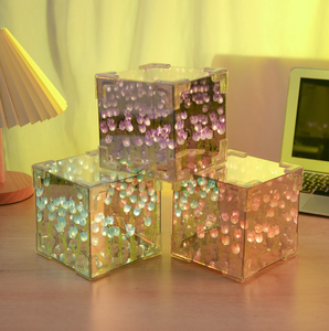 Lámpara <span class=keywords><strong>de</strong></span> Noche en Forma <span class=keywords><strong>de</strong></span> Cubo <span class=keywords><strong>de</strong></span> Tulipanes Hecha a Mano, Kit Completo <span class=keywords><strong>de</strong></span> Materiales <span class=keywords><strong>para</strong></span> Decoración <span class=keywords><strong>de</strong></span> Habitaciones, Regalo <span class=keywords><strong>de</strong></span> Cumpleaños, Boda o Diwali <span class=keywords><strong>para</strong></span> Parejas - Product Image 3