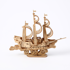 Puzzle 3D en bois à assembler soi-même, thème Voilier, pour décoration, <span class=keywords><strong>jouet</strong></span> de puzzle - Product Image 3