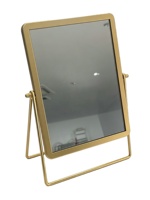 Miroir ZIHAN Art Déco en verre 20x30cm, miroir de maquillage sur table avec cadre en métal