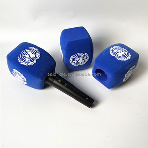 Microphone de reportage de qualité supérieure pour chaînes de télévision, pare-brise en mousse pour utilisation en extérieur, couverture en éponge pour microphone de presse, logo imprimé - Product Image 3
