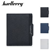 Dompet Pria Baellerry Retro Sederhana Tarik-Kartu Premium Bisnis Hitam Pendek