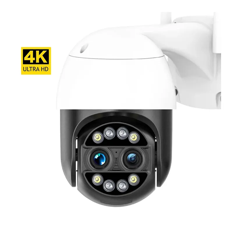 8MP 4K 8x Hybrid Zoom 2.8+12mm Dual Lens PTZ IP Camera WiFi Human Detection 4MP Audio Security Video Surveillance Camera