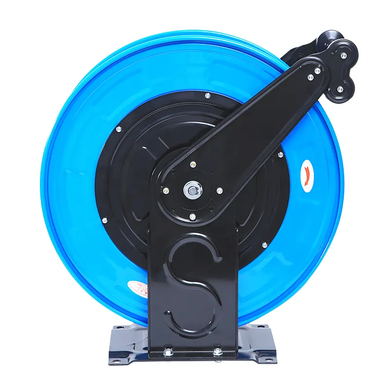 Blue Automatic Retracting Metal Hose Reel Garden Wall Mount Stainless Steel Hose Reel Air Carwash High Pressure Washer Hose Reel