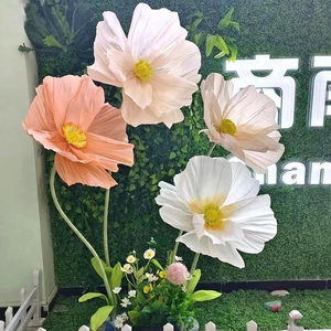 ショッピングモールの結婚式用装飾花、スタンド付き巨大ペーパーポピー造花 - Product Image 2