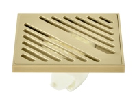 Siphon de sol carré moderne en laiton électroplaqué de 4 pouces avec filtre anti-retour pour salle de bain, machine à laver et douche