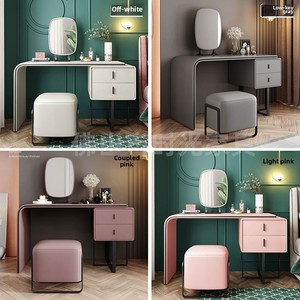 Rắn gỗ bàn trang điểm phòng ngủ da hiện đại tủ quần áo có thể truy cập sang trọng phong cách trang điểm bảng Vanity lưu trữ nhà vệ sinh bằng gỗ Bảng - Product Image 3