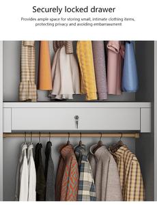 Meubles de chambre à coucher de villa moderne minimaliste, <span class=keywords><strong>placard</strong></span> en bois élégant, disposition de l'armoire, rangement organisé pour les vêtements du quotidien - Product Image 6