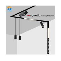 Lampu Sorot Rel Magnetik Modern 48V tuya Smart, Terpasang di Permukaan, Peredup Cahaya, COB