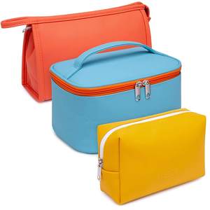 Trousse de maquillage en fil vintage à fermeture éclair étanche grande capacité sacs de rangement cosmétiques pochette de voyage en polyester pour sac - Product Image 1