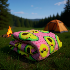 Avocado Pattern Plush <b>Blanket</b> <b>For</b> <b>Camping</b> & Home Use, Lightweight Synthetic Fiber, All-Season Comfort, Machine Washable, Unisex - Product Image 2