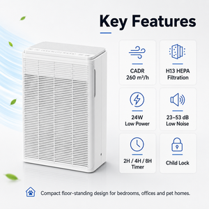 Purificateur d'air Nuwave pour la maison, grande pièce, filtre Bio Guard lavable et réutilisable, élimine 100 % des particules HEPA 3 fois plus petites, mode veille intelligent - Product Image 4