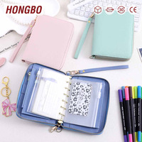 Hongbo – Classeur à fermeture éclair en cuir Saffiano A7, 17 couleurs, article de Noël le plus vendu, pour chaînes, bracelets et bracelets de poignet à feuilles mobiles