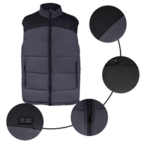 Gilet chauffant respirant et coupe-vent rechargeable par USB pour hommes et femmes, imperméable, chaud pour l'hiver, avec fermeture éclair, 3 niveaux de chaleur réglables