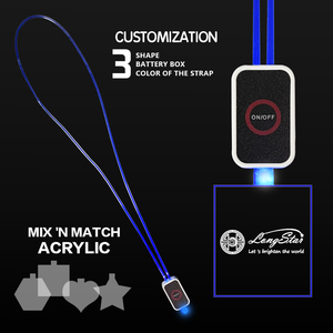 Longstargift biểu tượng tùy chỉnh <span class=keywords><strong>LED</strong></span> ánh sáng Glow <span class=keywords><strong>Keychain</strong></span> Chất liệu dây buộc năm mới bên trang trí CR2032 pin Hot Bán bản sắc - Product Image 2