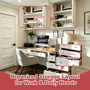 Durable Study Cabinet For Home Office | Custom Wood Study Bookshelf Cabinet | American Apartment Study Room Storage Cabinet - Product Image 2