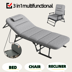 <span class=keywords><strong>Chaise</strong></span> de camping 3 en 1, <span class=keywords><strong>chaise</strong></span> longue <span class=keywords><strong>pliante</strong></span>, dossier réglable à 6 positions, soutien lombaire pour la maison, le bureau, l'<span class=keywords><strong>extérieur</strong></span> - Product Image 3