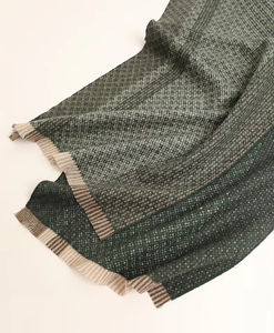 Nouvel Arrivage Écharpe en Tweed de Luxe Texturée à Franges Contrastantes, Motif Géométrique, à Petites Franges, Respirante et Chaude - Product Image 4