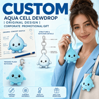 Jouet en peluche personnalisé OEM ODM, animal en peluche, mascotte, porte-clés Aqua Cell Dewdrop, cadeau d'entreprise, promotion du logo pour les produits de beauté et de soins de la peau