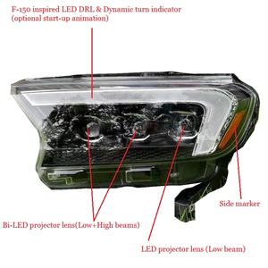 Lampes LED avant Full LED Lampes LED de voiture Camionnettes Phares Triple LED Projecteur Phares LED de voiture pour <span class=keywords><strong>Ranger</strong></span> Everest T7 T8 - Product Image 2