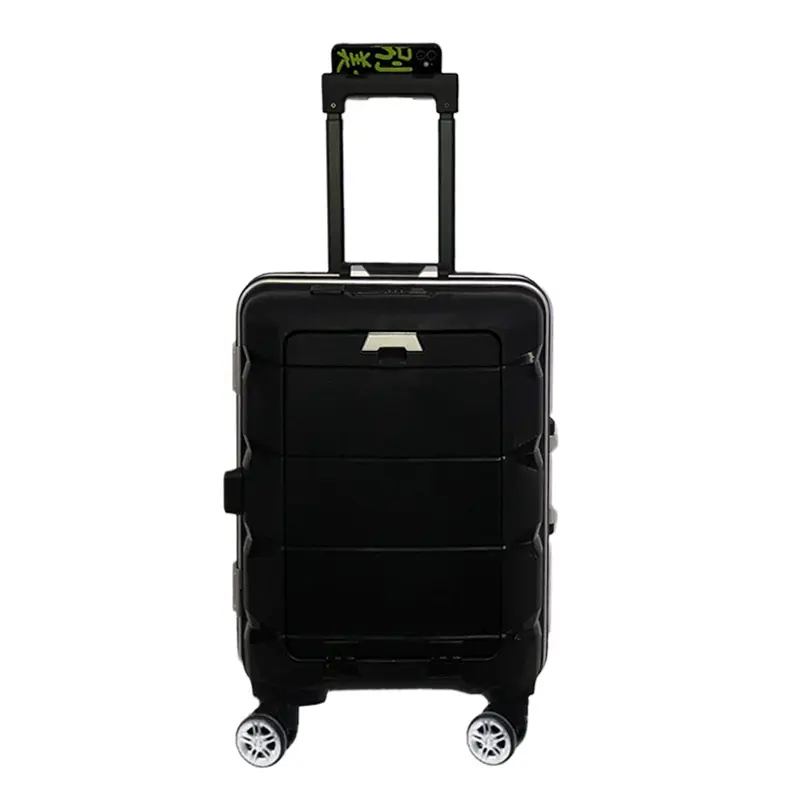 Voyage Durable PP Trolley Valise Rolling Hard Shell Ensemble de bagages à main avec ouverture avant pour ordinateur portable Porte-gobelet mobile