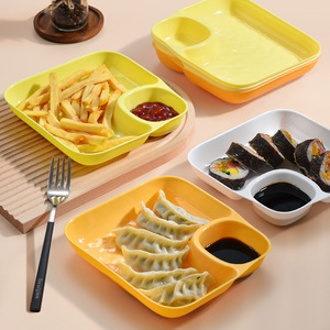 จานเกี๊ยวทรงสี่เหลี่ยมพร้อมจานรองหลายสีสำหรับมื้ออาหารและของว่าง - Product Image 4