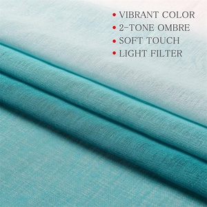 Fabricación de fábrica Bindi, cortinas transparentes de gasa degradada verde azulado y blanco con filtrado de luz para dormitorio y sala de estar - Product Image 4