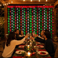 Rideau de porte en PET à trois couleurs pour Noël, Thanksgiving, la remise des diplômes et la Saint-Valentin