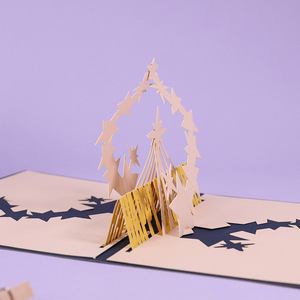 การ์ดอวยพรวันเกิดแบบป๊อปอัพ 3 มิติ แบบกำหนดเอง พิมพ์ด้วย UV  พร้อมซองกระดาษเคลือบด้าน DIY สำหรับวันเกิด - Product Image 2