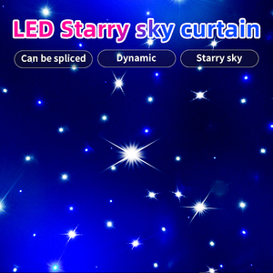 Shtx Tùy Chỉnh Nhung <span class=keywords><strong>LED</strong></span> Sao Rèm Backdrop Cho Nhà Thờ Đám Cưới Trang Trí Sân Khấu Ánh Sáng Màu Xanh Và Trắng Lấp Lánh Sao Rèm - Product Image 3