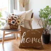 Housses de coussin Kongyu Home Textiles, lot de 4, motif floral rose, style rustique, décoration maison de campagne