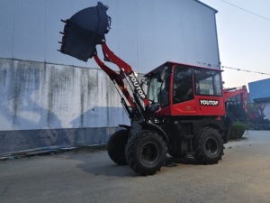 Mini-chargeuse-pelleteuse 4x4 avec pelle rotative à 360 degrés, godet d'excavation avant, capacité 1 tonne, à vendre - Product Image 2
