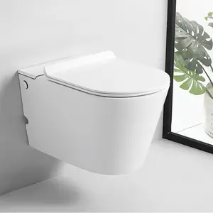 Оптовая продажа, современная настенная санитарная посуда без оправы для ванной комнаты, Настенная унитаз