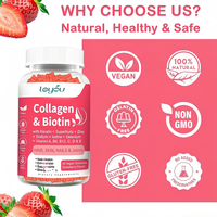 Gummies de collagène végétalien OEM avec biotine et kératine pour cheveux, peau et ongles – Gommes de biotine et collagène
