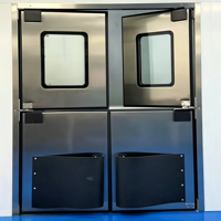 Porte battante automatique en acier inoxydable, étanche, pour restaurant, porte à battants pour poulailler
