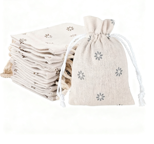 Sac pochette à cordon en coton et lin imprimé de logo personnalisé sac à cordon en toile pour bijoux sac à poussière en coton - Product Image 3