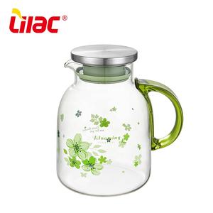 Lilac bsci LFGB 1500มล. 2000มล. เหยือกแก้วเครื่องดื่มชาเย็นขนาดใหญ่เหยือกแก้วที่มีฝาปิดและที่จับ - Product Image 3