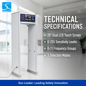 <span class=keywords><strong>Metal</strong></span> <span class=keywords><strong>Detector</strong></span> SUNLEADER per Aeroporti, Scuole ed Eventi, Scanner Corporeo Multizona con Schermo da 29 Pollici, Uso Esterno Impermeabile - Product Image 3