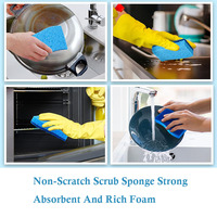 Éponge à vaisselle en cellulose écologique Esun pour la cuisine, double face, en pâte de bois, forme ondulée, haute absorption
