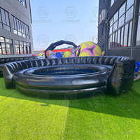 Canapé gonflable rond avec dossier, noir, de luxe, pour se détendre dans la piscine, idéal pour les fêtes et événements en plein air