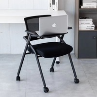 Chaise de formation pliable avec cadre en métal électro-plaqué, avec tablette d'écriture pour le bureau d'étude