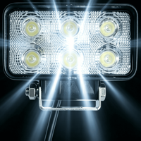 4.4 Inch 18W Rectangle LED Work Light IP68 Waterproof 12-48V 1200 Lumens 6000K Diecast Aluminum Auxiliary Driving Lamp Offroad
