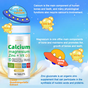 Comprimés de calcium, magnésium, <span class=keywords><strong>zinc</strong></span> et complexe de vitamine D3 en marque privée, nutrition sportive, soutien des os et des muscles, 60 comprimés - Product Image 4