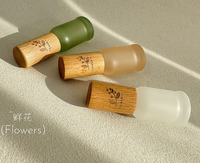 Flacon d'échantillon de parfum en verre de 8 ml haut de gamme avec bouchon en bois naturel gravé, pour huiles essentielles, marque privée