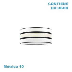 Pantalla colgante de 50x50x22 cm, color blanco/beige, incluye difusor, ideal para iluminar y decorar espacios dosificados. - Product Image 1