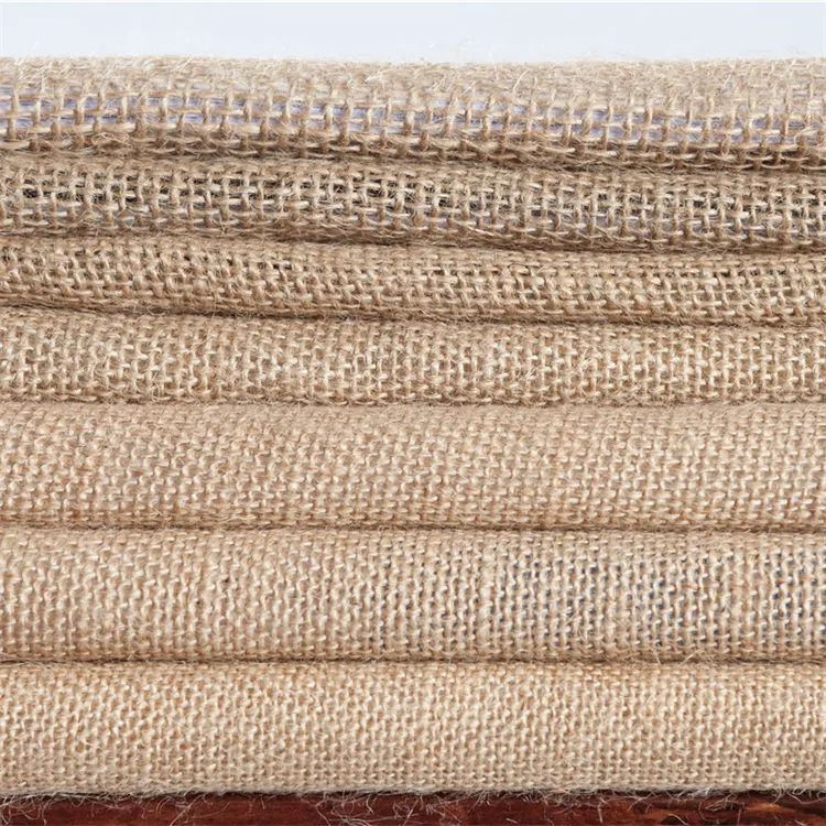 Pabrik 100% alam dicetak kain rami goni ekstra lebar kain Jacquard tirai Jacquard tekstil polos rajutan industri dengan