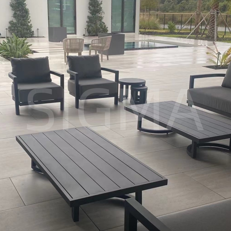 Factory Hot selling outdoor sofa garden terrace aluminum furniture garden sofa set hotel patio outdoor sofa lounge chair