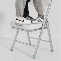 Chaise pliante en métal épaissi, tabouret portable avec dossier, pour la maison, le bureau, les réunions, la formation informatique, chaise de salle à manger électroplaquée
