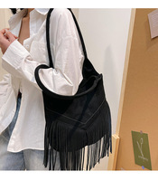 Nouvelle mode, sacs à main besace à franges pour femmes, sacs fourre-tout vintage en cuir suédé pour femmes