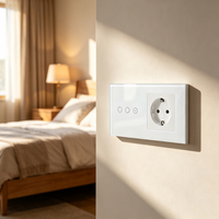 UBARO – interrupteur intelligent WiFi, prise murale EU, panneau tactile en verre trempé, commande vocale à distance, Alexa Google Home Smart Life, 240V, 1Gang